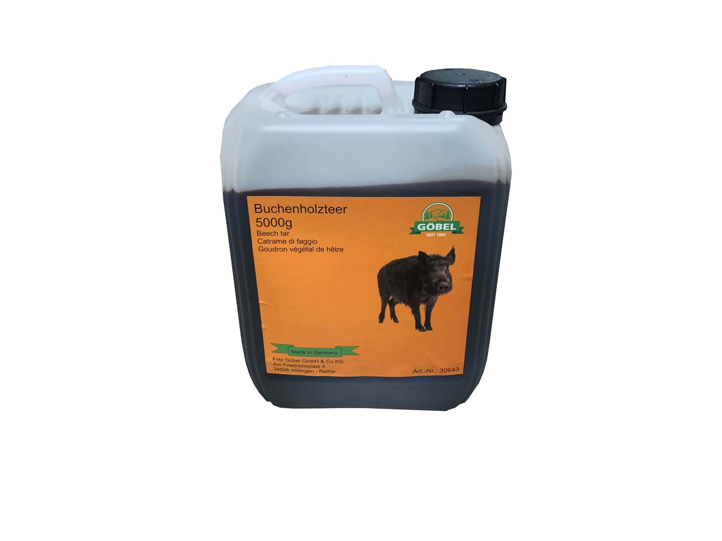 Buchenholzteer 5 kg – Natuurlijk lokmiddel voor edelherten & wilde zwijnen